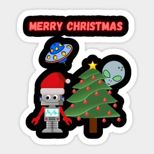 An Alien Christmas Sticker